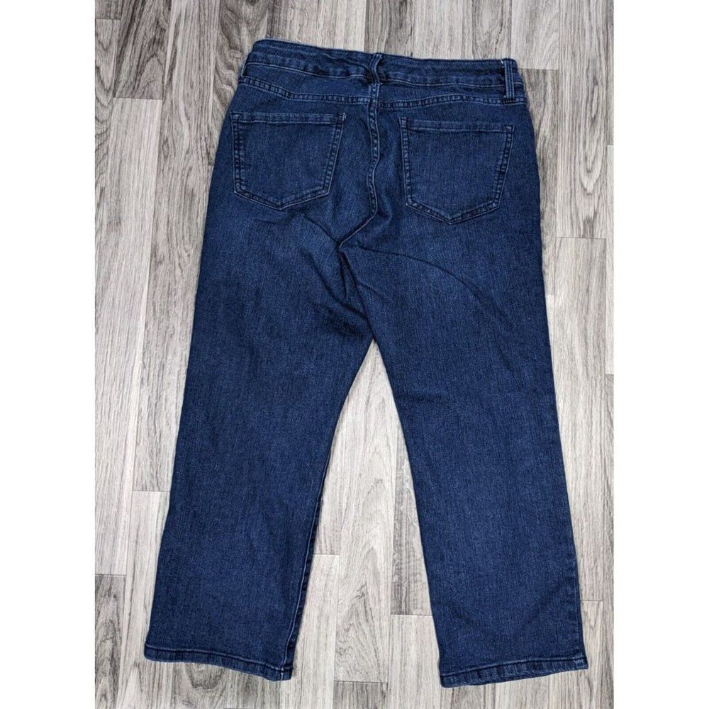 (3/$35) Nine West Womens‎ Size 4 Chrystie Pockets Denim Blue Jeans Capris - Picture 2 of 11